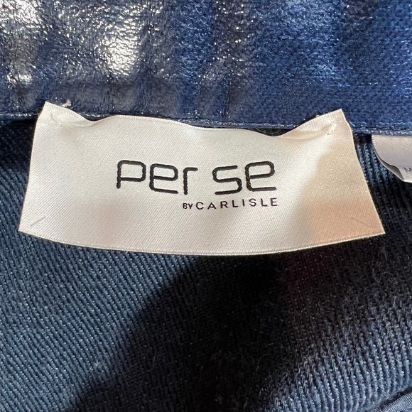 Show stopper! Per Se by Carlisle Blue Coated or Waxed Denim Topper Coat … - Picture 6 of 12